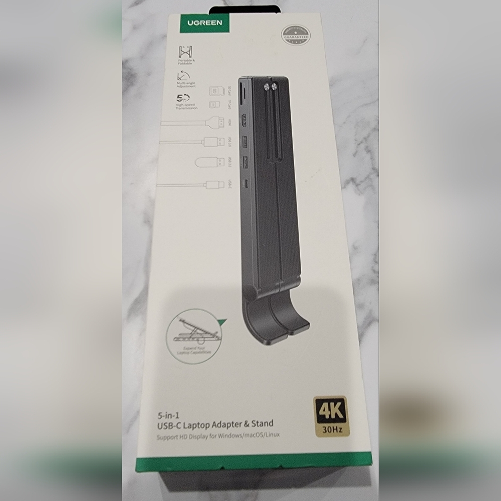 UGREEN 5-in-1 USB-C Laptop Adapter & Stand Docking Station HDMI/USB-A/SD/TF